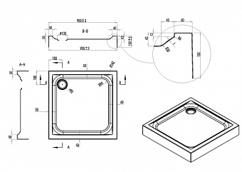 Душевой поддон AM-PM Gem W90T-403-090W 90х90см