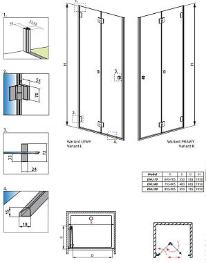 Душевая дверь RADAWAY Carena 134502-01-01NR 195х90см стекло прозрачное