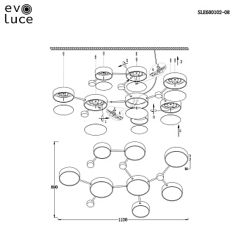 Светильник потолочный Evoluce DOSSENA SLE600102-08 132Вт LED