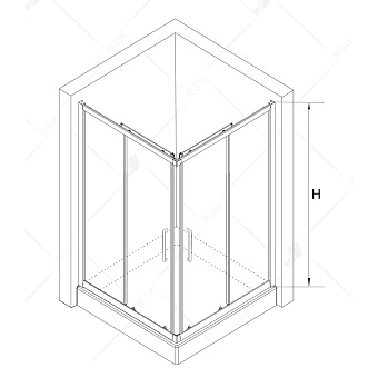Угловое ограждение RGW Classic CL-34B 185х90см стекло прозрачное