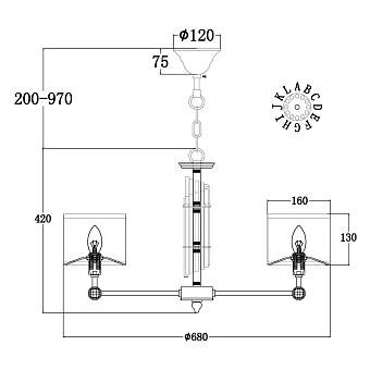 Люстра подвесная Maytoni Alloro MOD088PL-06BS 40Вт 6 лампочек E14