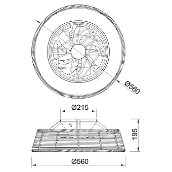 Люстра-вентилятор Mantra INDONESIA 8225 55Вт LED