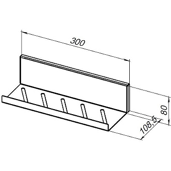 Полка в ванную AQUANET Магнум 302224 1-ярусная 11х30см чёрный