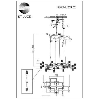 Люстра подвесная ST Luce GEMINA SL6007.203.26 65Вт 26 лампочек LED