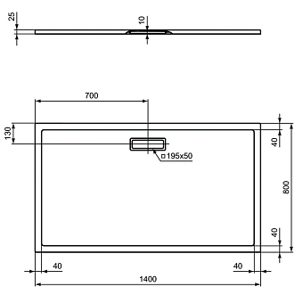 Душевой поддон IDEAL STANDARD ULTRAFLAT NEW T447001 80х140см