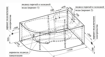 Ванна акриловая RADOMIR Ирма 2-78-0-2-9-217 169х110см пристенная