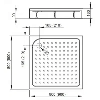 Душевой поддон RADAWAY Rodos 4K88155-04 80х80см