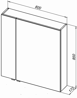 Шкаф зеркальный AQUANET Алвита New 277537 17х80х85см без подсветки