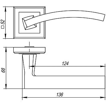 Дверная ручка нажимная PUNTO SIMPLE LIVING NAVY QL SN/CP-3 матовый никель/хром