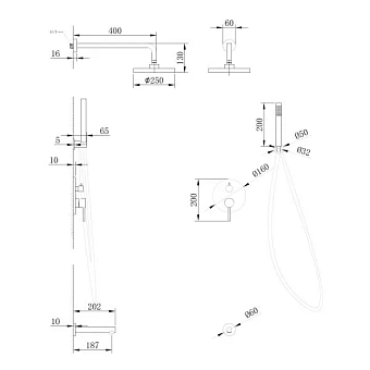 Душевая система Abber Emotion AF8817B чёрный матовый