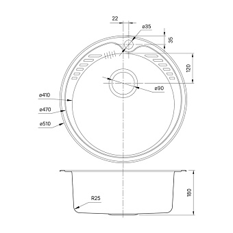Мойка кухонная IDDIS Suno SUN51P0i77 51х51см сталь