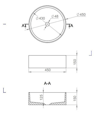 Раковина накладная SALINI ARMONIA 130112G S-Sense глянцевая 45х45см