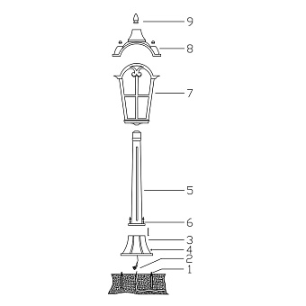 Светильник ландшафтный Maytoni Albion O413FL-01BZ1 60Вт IP44 E27 античная бронза