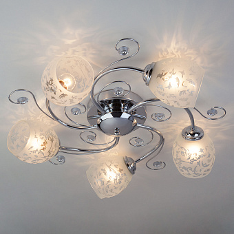 Люстра потолочная Eurosvet Roksana 9677/5 хром 60Вт 5 лампочек E27