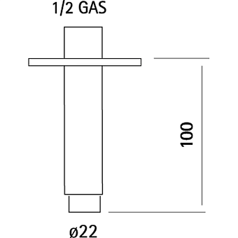 Держатель для верхнего душа Huber SS013550D1 нержавеющая сталь