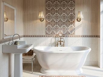 Бордюр KERAMA MARAZZI BAC003 бежевый светлый 25х7,5см 0,338кв.м.