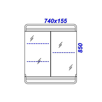 Шкаф зеркальный AQWELLA Corsica Kor.04.07 15х74х85см