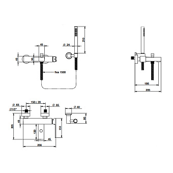 Смеситель для ванны Bongio Stelth 01526OR0D золото