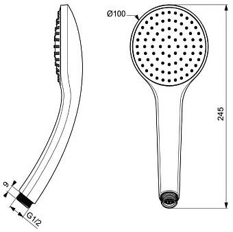 Ручной душ IDEAL STANDARD IDEALRAIN B9402XG матовый чёрный