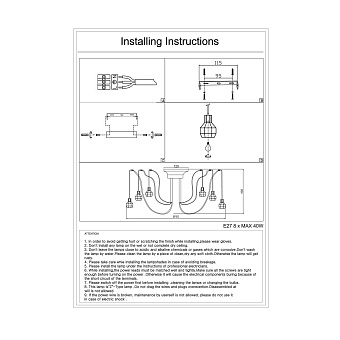 Люстра подвесная Evoluce RETE SL192.303.08 60Вт 8 лампочек E27