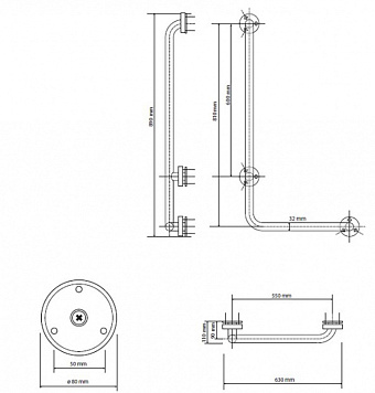 Поручень для ванной BEMETA HELP program 301112044 11см белый