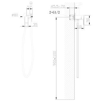 Гигиенический душ Abber Weiss Insel AF8025B чёрный матовый