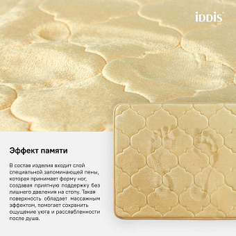 Коврик для ванной IDDIS Basic B21P580i12 50х80см жёлтый