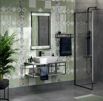 Настенная плитка KERAMA MARAZZI Фурнаш 35028 грань белый глянцевый 14х34см 0,709кв.м. глянцевая
