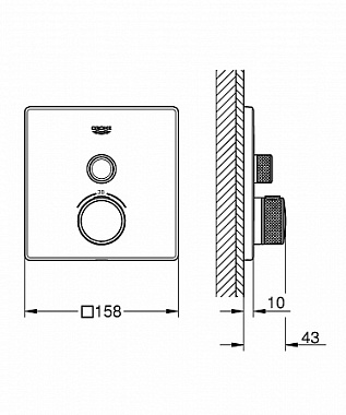 Смеситель для душа GROHE Grohtherm SmartControl 29153LS0 белый/хром