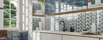 Настенная плитка MAINZU BELLAGIO PT03240 Escama blu 30х10см 1,02кв.м. глянцевая