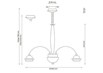 Люстра подвесная Lucia Tucci NATURA 068.6 30Вт 6 лампочек LED