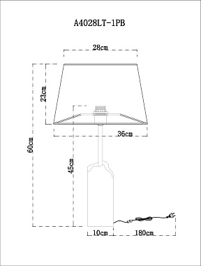 Настольная лампа Arte Lamp PORRIMA A4028LT-1PB 60Вт E27