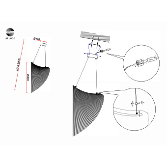 Светильник подвесной ST Luce FOSSIL SL6900.503.32 32Вт LED
