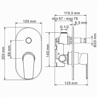 Смеситель для душа WASSERKRAFT Dill 6161 хром