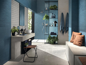 Настенная плитка Atlas Concord Италия Raw 4R3B 3D Scratch Blue 50х110см 1,65кв.м. матовая