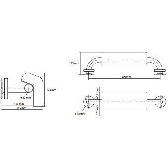 Поручень для ванной BEMETA HELP program 301100503-o 15,5см хром