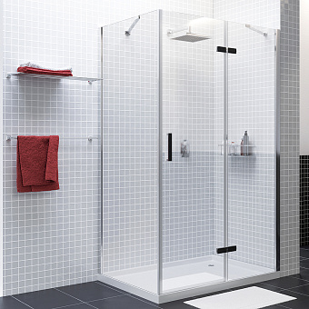 Угловое ограждение WASSERKRAFT Aller 10H07RBLACK MATT 200х120см стекло прозрачное