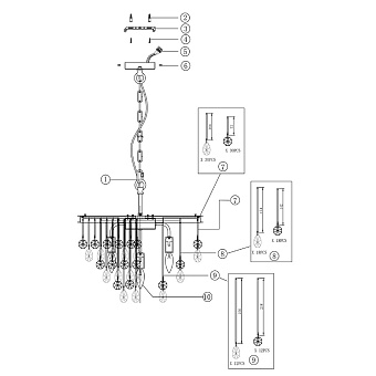 Люстра подвесная Maytoni Linn MOD091PL-05G 40Вт 5 лампочек E14