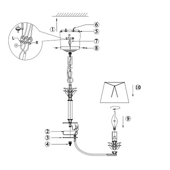 Люстра подвесная Maytoni Barbara H003PL-06MG 240Вт 6 лампочек E14