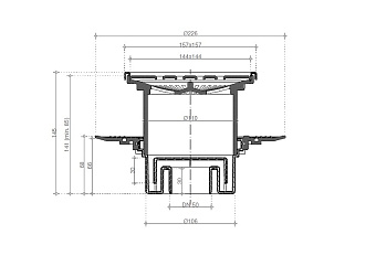 Душевой трап Pestan 13702561 15х15см вертикальный сток