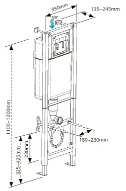 Инсталляция с унитазом CERSANIT BLACK DELFI SET-DEL/Black/TPL/Cg-w