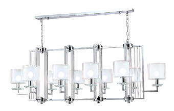 Люстра подвесная CRYSTAL LUX NICOLAS NICOLAS SP10 L1300 NICKEL/WHITE 600Вт 10 лампочек E14