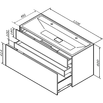 Тумба под раковину подвесная AM-PM Inspire V2.0 M50AFHX1203EGM 49,2х120,8х60см