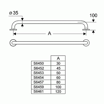 Поручень для ванной IDEAL STANDARD CONTOUR S6457AC 10см белый