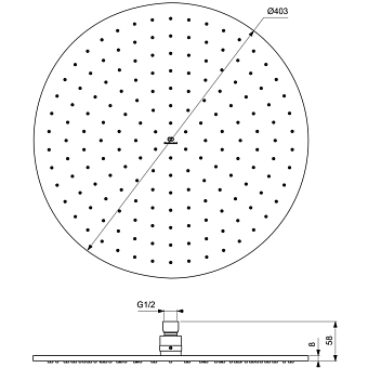Верхний душ IDEAL STANDARD IDEALRAIN A5804AA chrome
