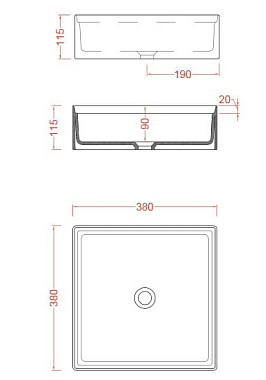 Раковина накладная ArtCeram SCALINO SCL001 05 00 38х38см
