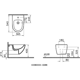 Биде подвесное VITRA Sento 4338B003-1046