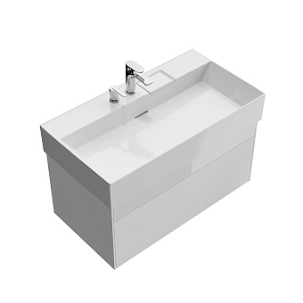 Тумба под раковину подвесная KERAMA MARAZZI Logica LO.90.2.WHT с подсветкой 49х90,5х40,3см