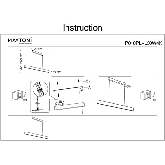 Светильник подвесной Maytoni Step P010PL-L30W4K 30Вт LED