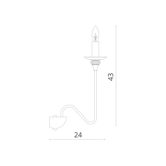 Светильник настенный Divinare ATLANTA 1201/02 AP-1 40Вт E14